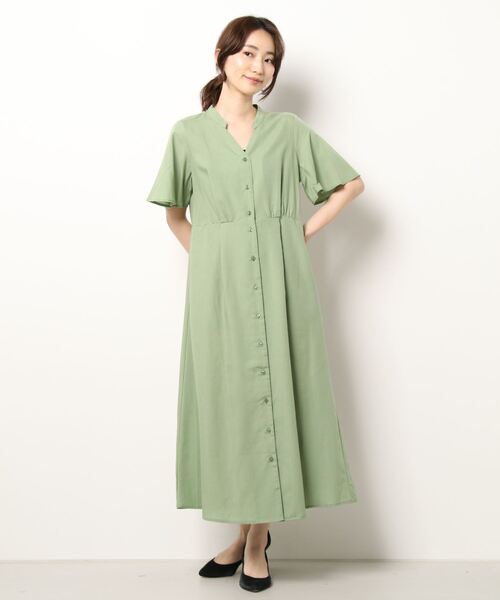 Te chichi（テチチ）の「リネン混フレアスリーブワンピース（ワンピース・レディース・ブラック/ブラウン/グリーン・ﾌﾘ-）」の15枚目の写真