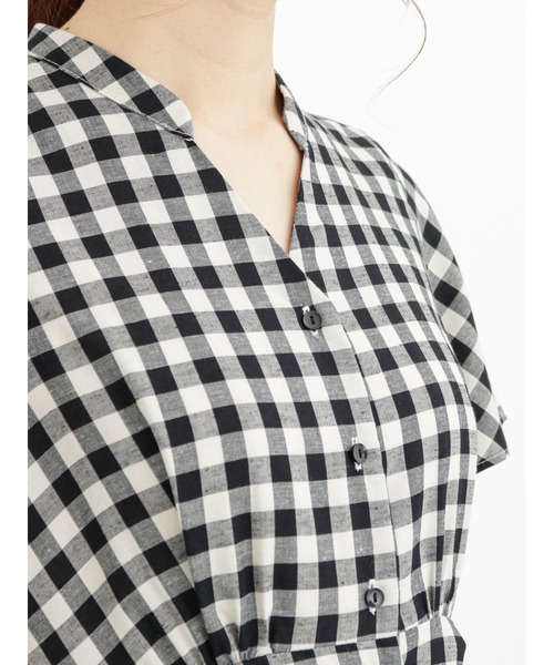 Te chichi（テチチ）の「リネン混フレアスリーブワンピース（ワンピース・レディース・ブラック/ブラウン/グリーン・ﾌﾘ-）」の10枚目の写真