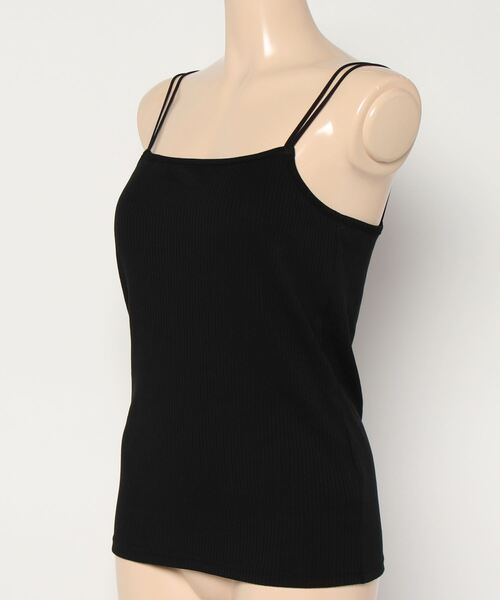 COLONY 2139（コロニートゥーワンスリーナイン）の「テレコリブバッククロスキャミソール  /  カップ付きキャミソール（キャミソール・レディース・オフホワイト/ブラック・FREE）」の3枚目の写真