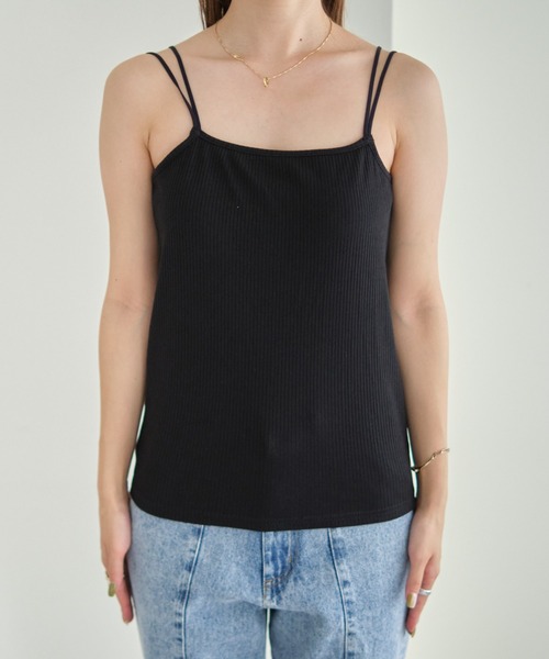 COLONY 2139（コロニートゥーワンスリーナイン）の「テレコリブバッククロスキャミソール  /  カップ付きキャミソール（キャミソール・レディース・オフホワイト/ブラック・FREE）」の19枚目の写真