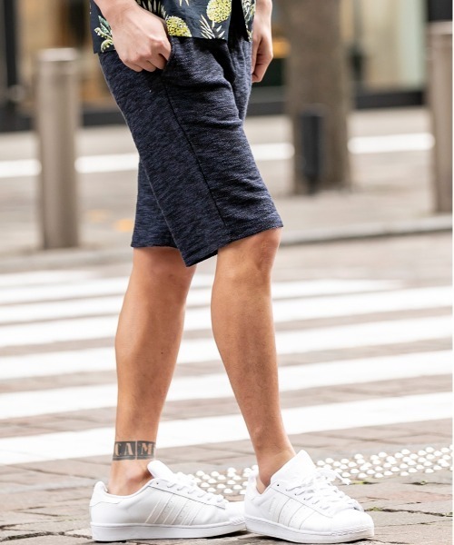 Bling Leads(ブリングリーズ)の「スラブ 裏毛 ショートパンツ(その他パンツ・メンズ・ブラック×ホワイト/ネイビー/ブラック・L/M)」の6枚目の写真