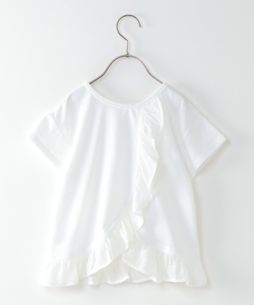 ikka（イッカ）の「【キッズ】前後2WAYシアーフリルTシャツ（100~160cm）（Tシャツ/カットソー・キッズ・ネイビー/オフホワイト/ピンク・100/110/120/130/140/150/160）」の2枚目の写真