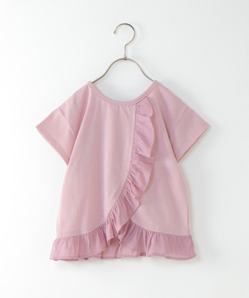 ikka（イッカ）の「【キッズ】前後2WAYシアーフリルTシャツ（100~160cm）（Tシャツ/カットソー・キッズ・ネイビー/オフホワイト/ピンク・100/110/120/130/140/150/160）」の4枚目の写真