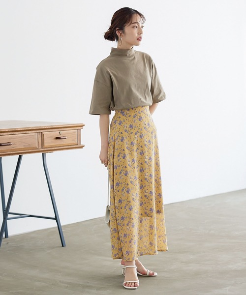 KOBE LETTUCE(コウベレタス)の「選べる柄 シアーシフォンフレアスカート(スカート・レディース・ネイビー/ブラウン/イエロー系その他/ブラック系その他/ブラック系その他2/カーキ・FREE)」の12枚目の写真