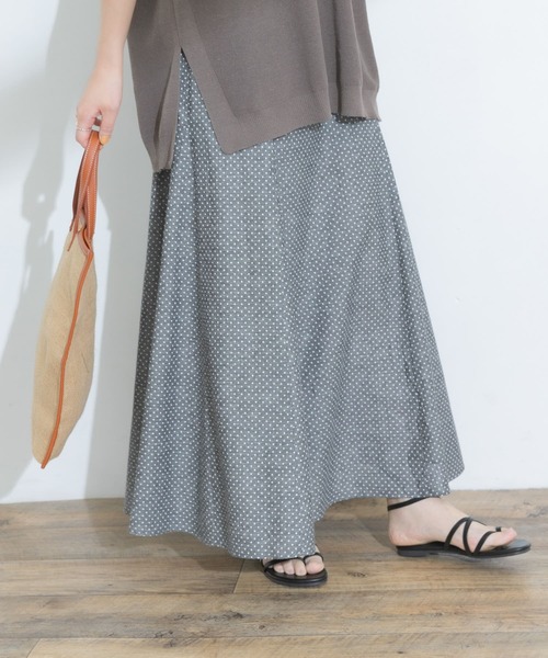 F by ROSSO（エフバイロッソ）の「F by ROSSO　シャンブレードットマーメイドスカート（スカート・レディース・ベージュ/ブラック・36/38）」の5枚目の写真