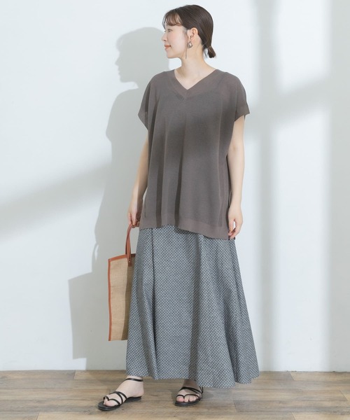 F by ROSSO（エフバイロッソ）の「F by ROSSO　シャンブレードットマーメイドスカート（スカート・レディース・ベージュ/ブラック・36/38）」の6枚目の写真