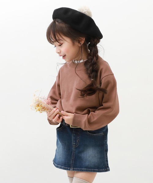 devirock（デビロック）の「無地 スウェットトレーナー（スウェット・キッズ・ライトカーキ/ピンクベージュ/ブルーグレー/ブラック/パープル系その他2/レッド系その他/グレー/パープル系その他/ヘザーチャコール/ダークグリーン/ブラウン系その他/アイボリー/パープル系5/オレンジ系5・120cm/90cm/130cm/140cm/160cm/150cm/110cm/80ｃｍ/100cm）」の7枚目の写真