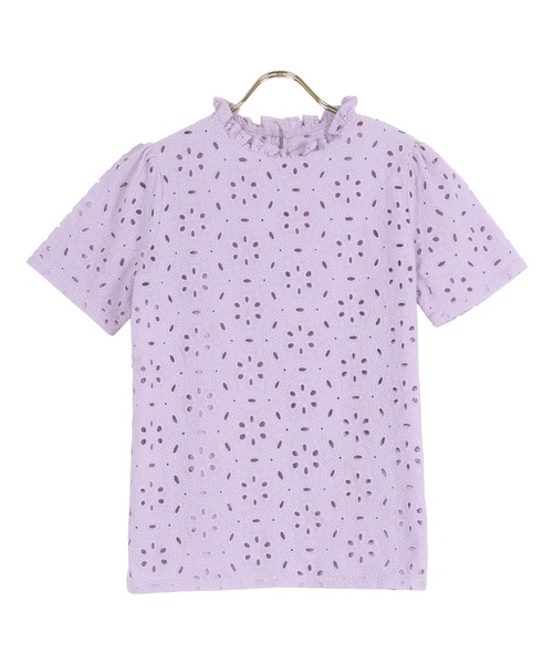 フリルネックコットンレースブラウス（シャツ/ブラウス）｜KOBE