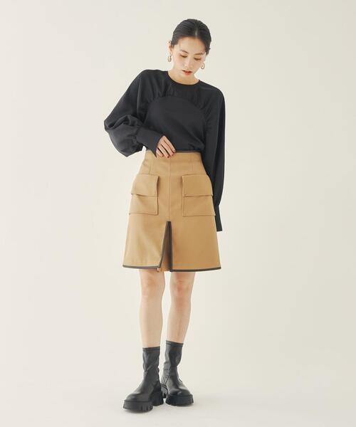 EMMEL REFINES（エメルリファインズ）の「＜EMMEL REFINES（エメル リファインズ）＞EM ラウンドギャザー ブラウス（シャツ/ブラウス・レディース・ブラック/ライトブルー/オフホワイト・FREE）」の7枚目の写真