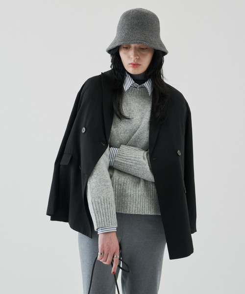 Auntie Rosa Holiday（アンティローザホリデー）の「ダブルブレストオーバージャケット（セットアップ対応）（テーラードジャケット・レディース・ネイビー/ブラック・FREE）」の13枚目の写真