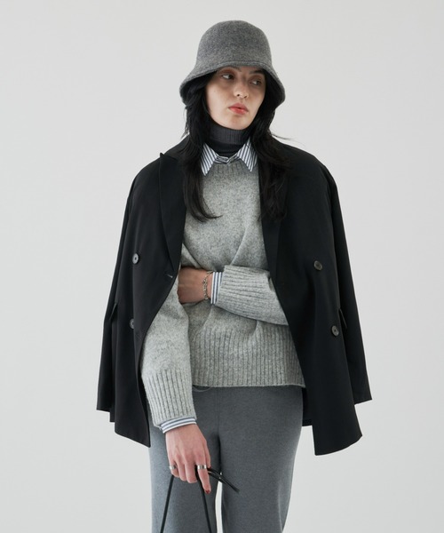 Auntie Rosa Holiday（アンティローザホリデー）の「ダブルブレストオーバージャケット（セットアップ対応）（テーラードジャケット・レディース・ネイビー/ブラック・FREE）」の14枚目の写真