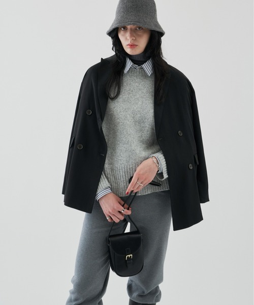 Auntie Rosa Holiday（アンティローザホリデー）の「ダブルブレストオーバージャケット（セットアップ対応）（テーラードジャケット・レディース・ネイビー/ブラック・FREE）」の15枚目の写真