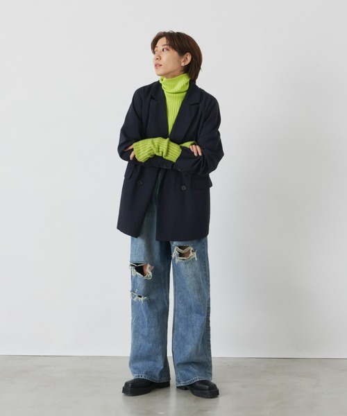 Auntie Rosa Holiday（アンティローザホリデー）の「ダブルブレストオーバージャケット（セットアップ対応）（テーラードジャケット・レディース・ネイビー/ブラック・FREE）」の10枚目の写真