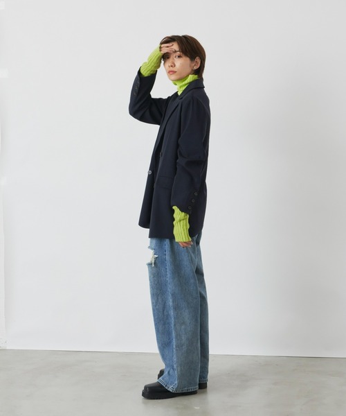 Auntie Rosa Holiday（アンティローザホリデー）の「ダブルブレストオーバージャケット（セットアップ対応）（テーラードジャケット・レディース・ネイビー/ブラック・FREE）」の11枚目の写真