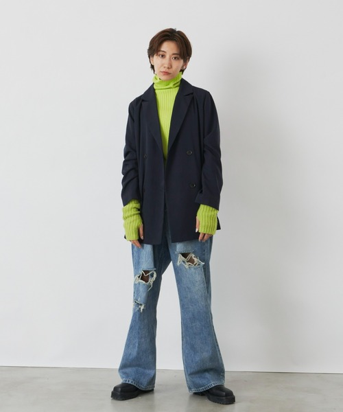 Auntie Rosa Holiday（アンティローザホリデー）の「ダブルブレストオーバージャケット（セットアップ対応）（テーラードジャケット・レディース・ネイビー/ブラック・FREE）」の9枚目の写真