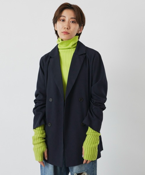 Auntie Rosa Holiday（アンティローザホリデー）の「ダブルブレストオーバージャケット（セットアップ対応）（テーラードジャケット・レディース・ネイビー/ブラック・FREE）」の3枚目の写真