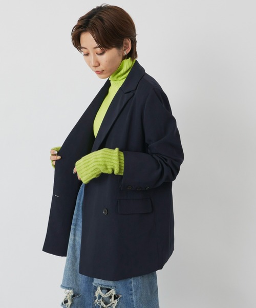 Auntie Rosa Holiday（アンティローザホリデー）の「ダブルブレストオーバージャケット（セットアップ対応）（テーラードジャケット・レディース・ネイビー/ブラック・FREE）」の6枚目の写真