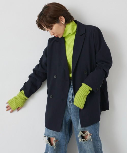 Auntie Rosa Holiday（アンティローザホリデー）の「ダブルブレストオーバージャケット（セットアップ対応）（テーラードジャケット・レディース・ネイビー/ブラック・FREE）」の8枚目の写真