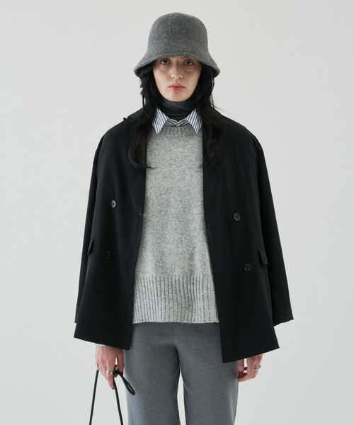 Auntie Rosa Holiday（アンティローザホリデー）の「ダブルブレストオーバージャケット（セットアップ対応）（テーラードジャケット・レディース・ネイビー/ブラック・FREE）」の12枚目の写真