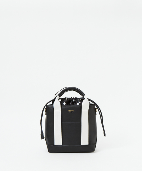 LOWELL things(ロウェル シングス)の「●ドット巾着付2WAYミニトートBAG(トートバッグ・レディース・ブラック/ベージュ/パープル・フリー)」の16枚目の写真
