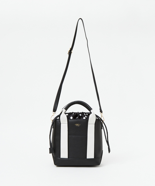 LOWELL things(ロウェル シングス)の「●ドット巾着付2WAYミニトートBAG(トートバッグ・レディース・ブラック/ベージュ/パープル・フリー)」の8枚目の写真