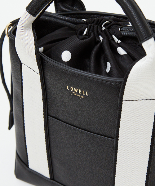 LOWELL things(ロウェル シングス)の「●ドット巾着付2WAYミニトートBAG(トートバッグ・レディース・ブラック/ベージュ/パープル・フリー)」の17枚目の写真