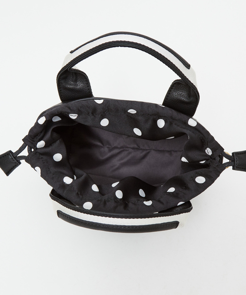 LOWELL things(ロウェル シングス)の「●ドット巾着付2WAYミニトートBAG(トートバッグ・レディース・ブラック/ベージュ/パープル・フリー)」の5枚目の写真