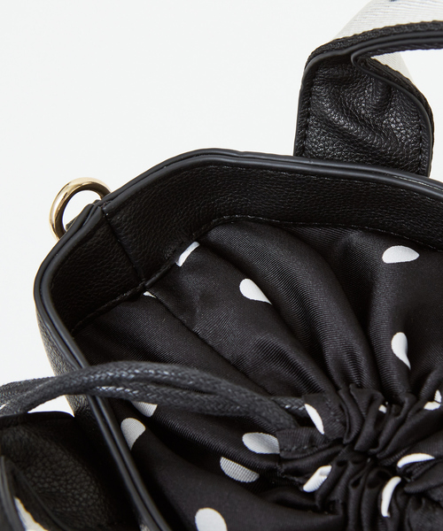 LOWELL things(ロウェル シングス)の「●ドット巾着付2WAYミニトートBAG(トートバッグ・レディース・ブラック/ベージュ/パープル・フリー)」の20枚目の写真
