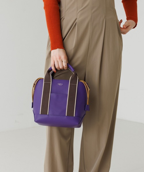 LOWELL things(ロウェル シングス)の「●ドット巾着付2WAYミニトートBAG(トートバッグ・レディース・ブラック/ベージュ/パープル・フリー)」の1枚目の写真