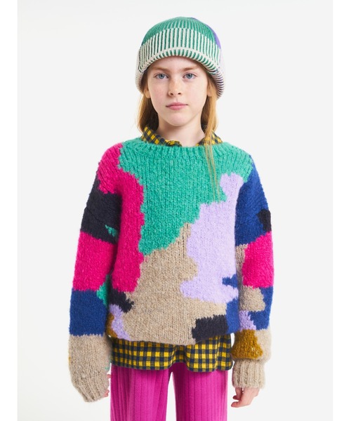 BOBO CHOSES（ボボショーズ）の「Color Stains intarsia jumper（ニット/セーター・キッズ・マルチ・6-7YEAR/8YEAR/4-5YEAR）」の2枚目の写真