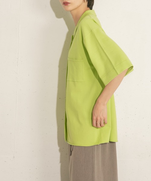 KBF（ケイビーエフ）の「ルーズシルエットニットシャツ（ニット/セーター・レディース・ネイビー/オレンジ/グリーン系その他・ONE）」の8枚目の写真