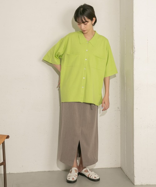 KBF（ケイビーエフ）の「ルーズシルエットニットシャツ（ニット/セーター・レディース・ネイビー/オレンジ/グリーン系その他・ONE）」の20枚目の写真