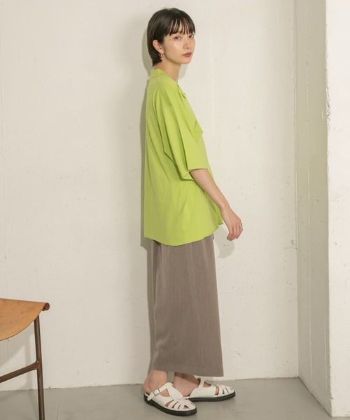 KBF（ケイビーエフ）の「ルーズシルエットニットシャツ（ニット/セーター・レディース・ネイビー/オレンジ/グリーン系その他・ONE）」の12枚目の写真