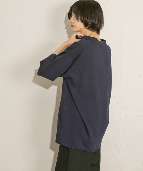 KBF（ケイビーエフ）の「ルーズシルエットニットシャツ（ニット/セーター・レディース・ネイビー/オレンジ/グリーン系その他・ONE）」の9枚目の写真