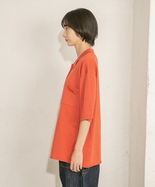 KBF（ケイビーエフ）の「ルーズシルエットニットシャツ（ニット/セーター・レディース・ネイビー/オレンジ/グリーン系その他・ONE）」の14枚目の写真