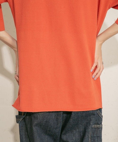 KBF（ケイビーエフ）の「ルーズシルエットニットシャツ（ニット/セーター・レディース・ネイビー/オレンジ/グリーン系その他・ONE）」の19枚目の写真