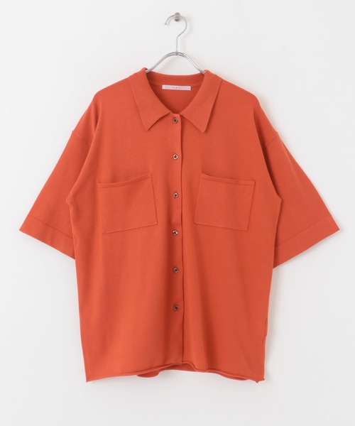 KBF（ケイビーエフ）の「ルーズシルエットニットシャツ（ニット/セーター・レディース・ネイビー/オレンジ/グリーン系その他・ONE）」の15枚目の写真