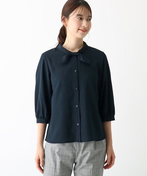 index（インデックス）の「◆ドットアソート チョウタイブラウス【WEB限定カラー・サイズ】（シャツ/ブラウス・レディース・ホワイト系3/グリーン/ネイビー/ホワイト系9・38/42/40/36）」の5枚目の写真