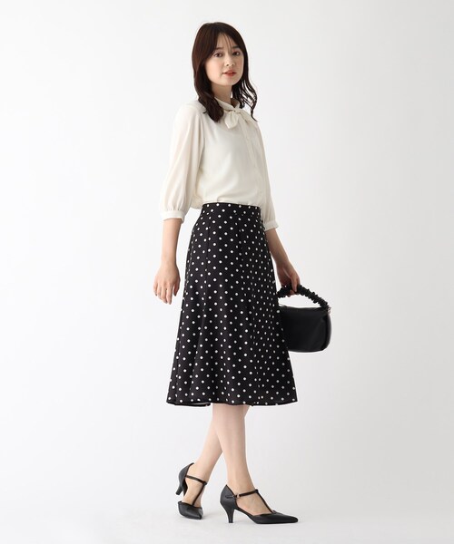 index（インデックス）の「◆ドットアソート チョウタイブラウス【WEB限定カラー・サイズ】（シャツ/ブラウス・レディース・ホワイト系3/グリーン/ネイビー/ホワイト系9・38/42/40/36）」の16枚目の写真