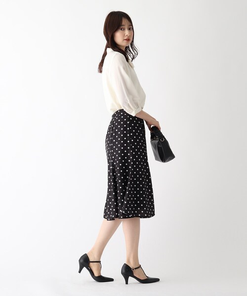 index（インデックス）の「◆ドットアソート チョウタイブラウス【WEB限定カラー・サイズ】（シャツ/ブラウス・レディース・ホワイト系3/グリーン/ネイビー/ホワイト系9・38/42/40/36）」の17枚目の写真