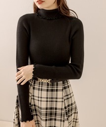 着まわしリブタートルニット