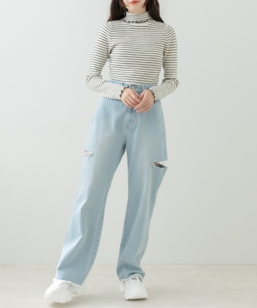 OLIVE des OLIVE（オリーブデオリーブ）の「着まわしリブタートルニット（ニット/セーター・レディース・ブラック/ブラウン/オフホワイト/ホワイト系その他・FREE）」の12枚目の写真