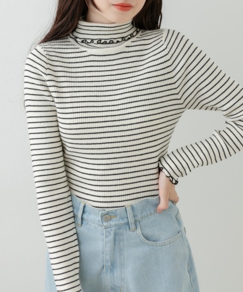 OLIVE des OLIVE（オリーブデオリーブ）の「着まわしリブタートルニット（ニット/セーター・レディース・ブラック/ブラウン/オフホワイト/ホワイト系その他・FREE）」の17枚目の写真