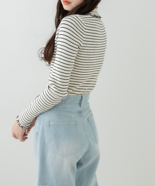 OLIVE des OLIVE（オリーブデオリーブ）の「着まわしリブタートルニット（ニット/セーター・レディース・ブラック/ブラウン/オフホワイト/ホワイト系その他・FREE）」の7枚目の写真