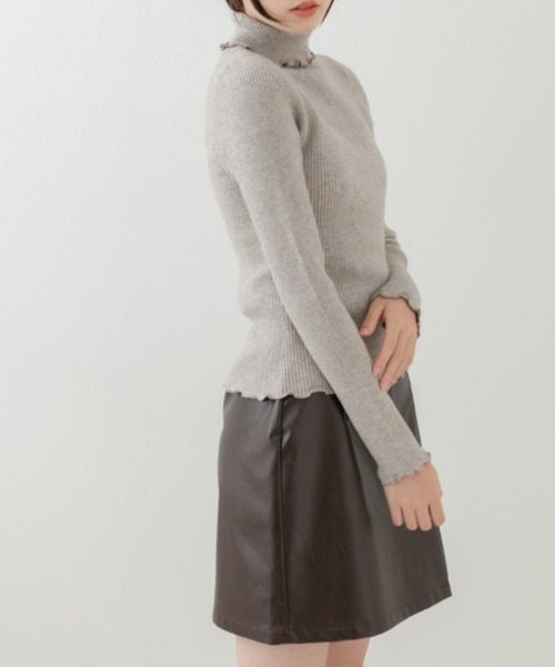 OLIVE des OLIVE（オリーブデオリーブ）の「着まわしリブタートルニット（ニット/セーター・レディース・ブラック/ブラウン/オフホワイト/ホワイト系その他・FREE）」の14枚目の写真