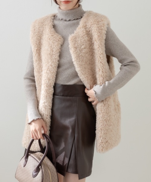 OLIVE des OLIVE（オリーブデオリーブ）の「着まわしリブタートルニット（ニット/セーター・レディース・ブラック/ブラウン/オフホワイト/ホワイト系その他・FREE）」の19枚目の写真