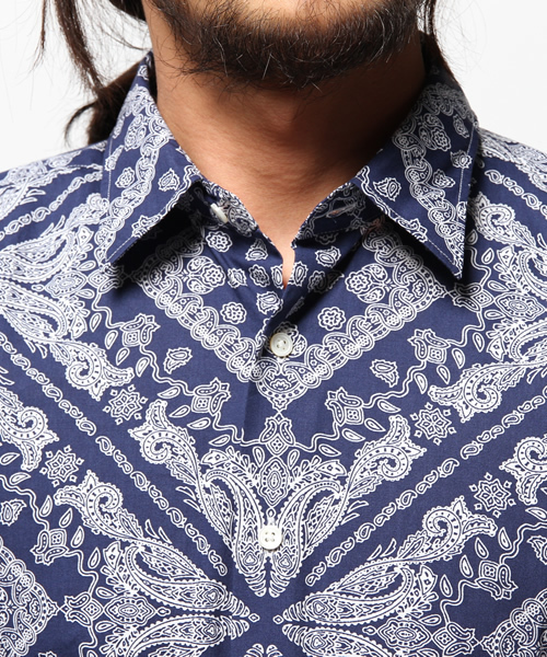 417 EDIFICE(フォーワンセブンエディフィス)の「◇ビッグペイズリー レギュラーカラーシャツ(シャツ/ブラウス・メンズ・ネイビー/ホワイト・SMALL/MEDIUM/LARGE)」の6枚目の写真