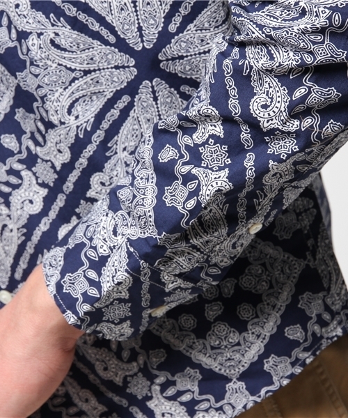 417 EDIFICE(フォーワンセブンエディフィス)の「◇ビッグペイズリー レギュラーカラーシャツ(シャツ/ブラウス・メンズ・ネイビー/ホワイト・SMALL/MEDIUM/LARGE)」の7枚目の写真