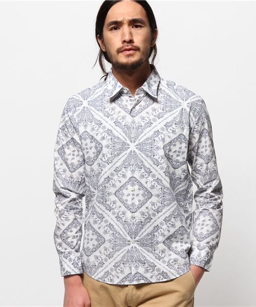 417 EDIFICE(フォーワンセブンエディフィス)の「◇ビッグペイズリー レギュラーカラーシャツ(シャツ/ブラウス・メンズ・ネイビー/ホワイト・SMALL/MEDIUM/LARGE)」の14枚目の写真