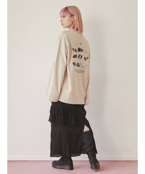 merry jenny（メリージェニー）の「molmotto long Tee（Tシャツ/カットソー・レディース・オフホワイト/ベージュ・FREE）」の3枚目の写真